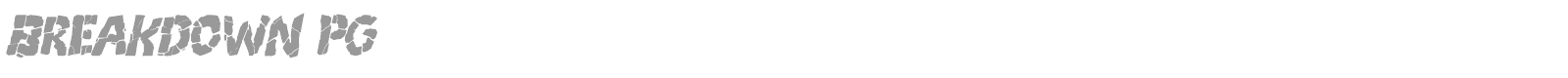 Breakdown PG font preview